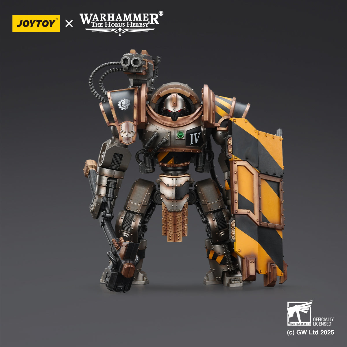 Iron Warriors Iron Circle Domitar-Ferrum Class Battle-automata with Karceri Battle Shield and Graviton Crusher- Warhammer "The Horus Heresy" Action Figure By JOYTOY