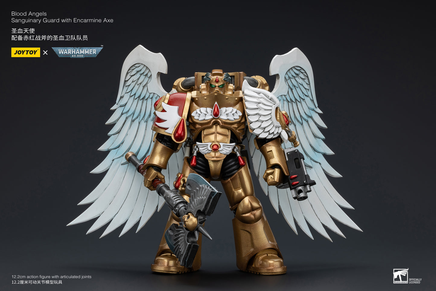 Blood Angels Sanguinary Guard with Encarmine Axe - Warhammer 40K Action Figure By JOYTOY