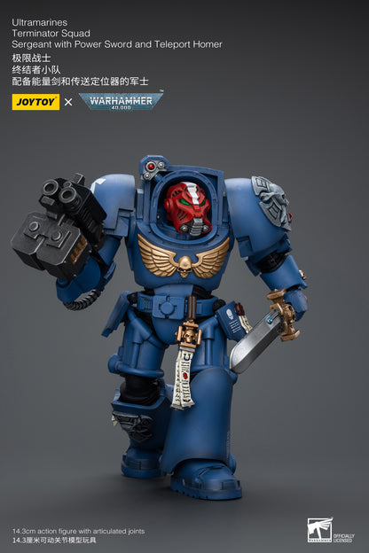 Ultramarines Terminator Squad Sergeant with Power Sword and Teleport Homer- Warhammer 40K Action Figure By JOYTOY