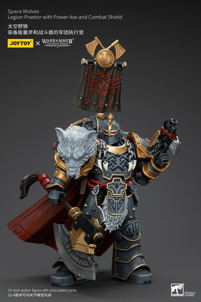 Space Wolves Legion Praetor with Power Axe and Combat Shield Warhammer "The Horus Heresy" Action Figure By JOYTOY