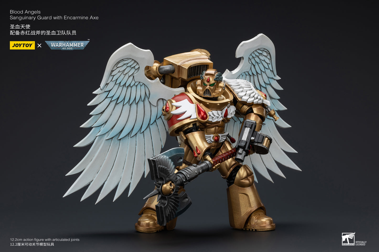 Blood Angels Sanguinary Guard with Encarmine Axe - Warhammer 40K Action Figure By JOYTOY