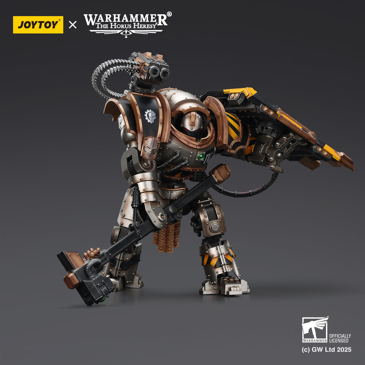 Iron Warriors Iron Circle Domitar-Ferrum Class Battle-automata with Karceri Battle Shield and Graviton Crusher- Warhammer "The Horus Heresy" Action Figure By JOYTOY