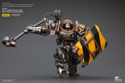 Iron Warriors Iron Circle Domitar-Ferrum Class Battle-automata with Karceri Battle Shield and Graviton Crusher- Warhammer "The Horus Heresy" Action Figure By JOYTOY