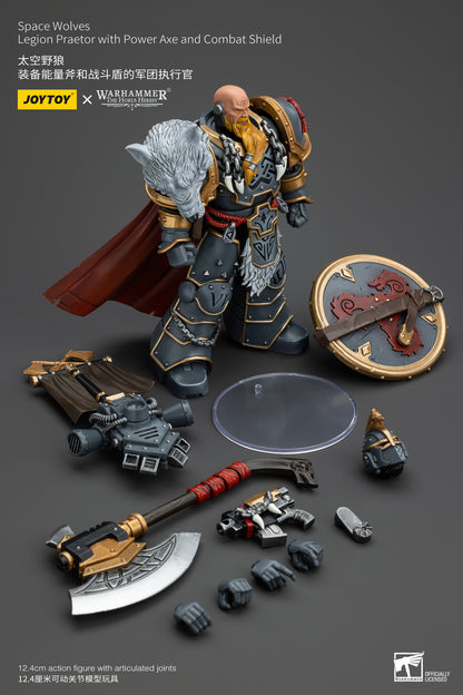 Space Wolves Legion Praetor with Power Axe and Combat Shield Warhammer "The Horus Heresy" Action Figure By JOYTOY