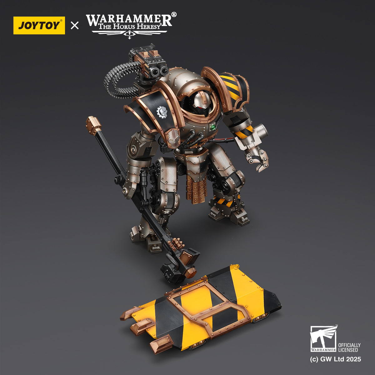 Iron Warriors Iron Circle Domitar-Ferrum Class Battle-automata with Karceri Battle Shield and Graviton Crusher- Warhammer "The Horus Heresy" Action Figure By JOYTOY