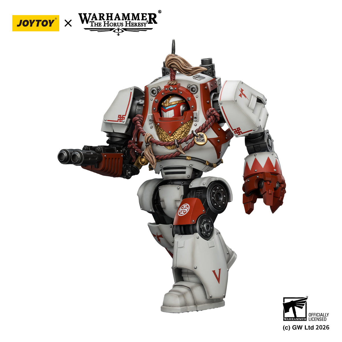 White Scars Qin Xa & Hibou Khan &Contemptor Dreadnought-Warhammer 40k 1/18 Action Figure By JOYTOY