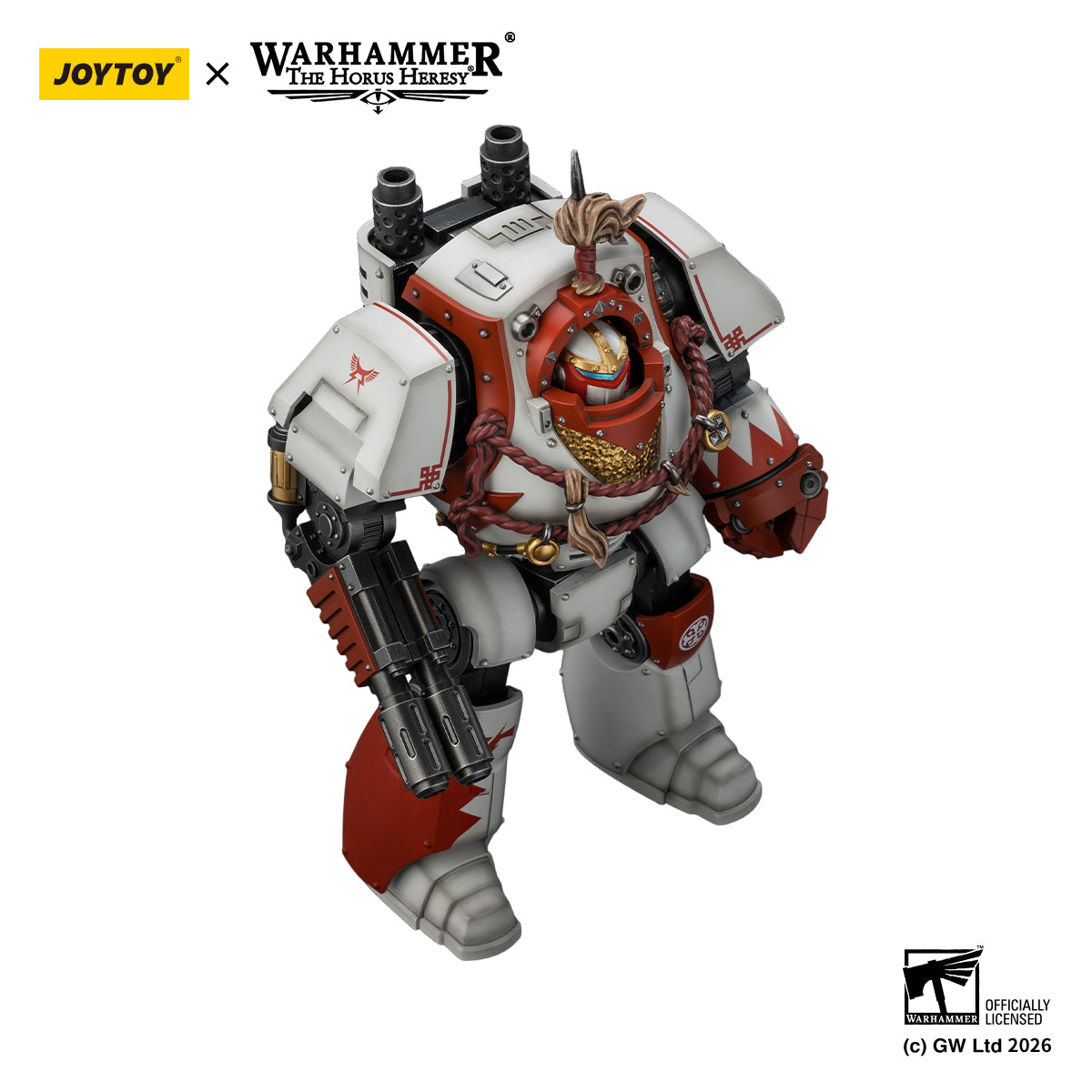White Scars Qin Xa & Hibou Khan &Contemptor Dreadnought-Warhammer 40k 1/18 Action Figure By JOYTOY