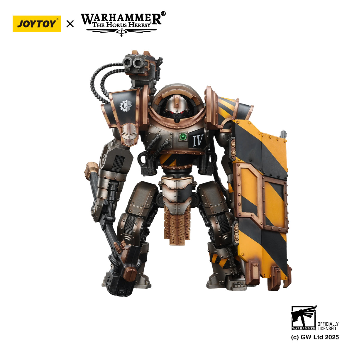 Iron Warriors Iron Circle Domitar-Ferrum Class Battle-automata with Karceri Battle Shield and Graviton Crusher- Warhammer "The Horus Heresy" Action Figure By JOYTOY