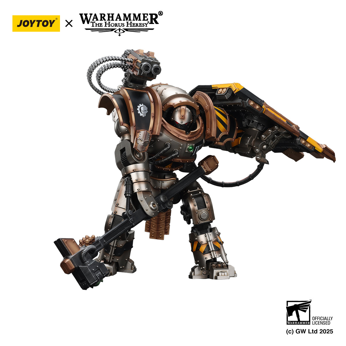 Iron Warriors Iron Circle Domitar-Ferrum Class Battle-automata with Karceri Battle Shield and Graviton Crusher- Warhammer "The Horus Heresy" Action Figure By JOYTOY