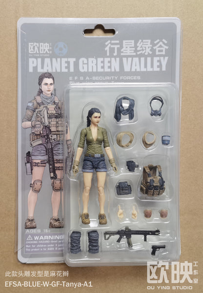 EFSA - Security Forces Blue Wing Group and General Figure - 1/18 Action Figure By Planet Green Valley