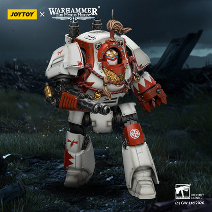 White Scars Qin Xa & Hibou Khan &Contemptor Dreadnought-Warhammer 40k 1/18 Action Figure By JOYTOY