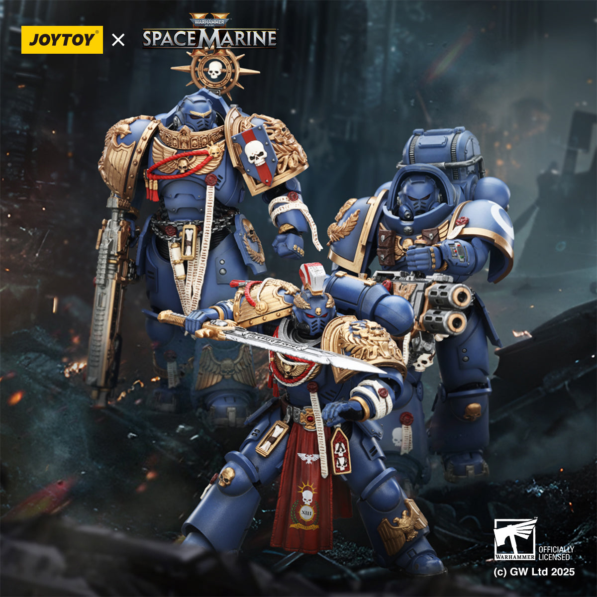 Ultramarines Heavy Relic Primus Armor with Heavy Relic Bolt Rifle - "Warhammer 40,000" 1/18 Action Figure By JOYTOY