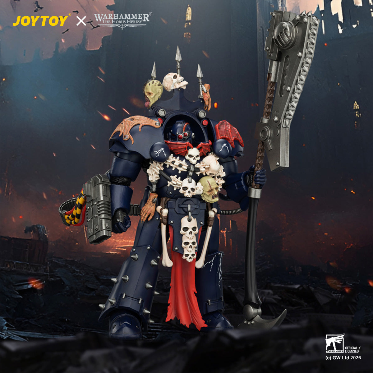 Night Lords Legion Praetor in Tartaros Terminator Armour - "The Horus Heresy" Primarch-Warhammer 40k 1/18 Action Figure By JOYTOY