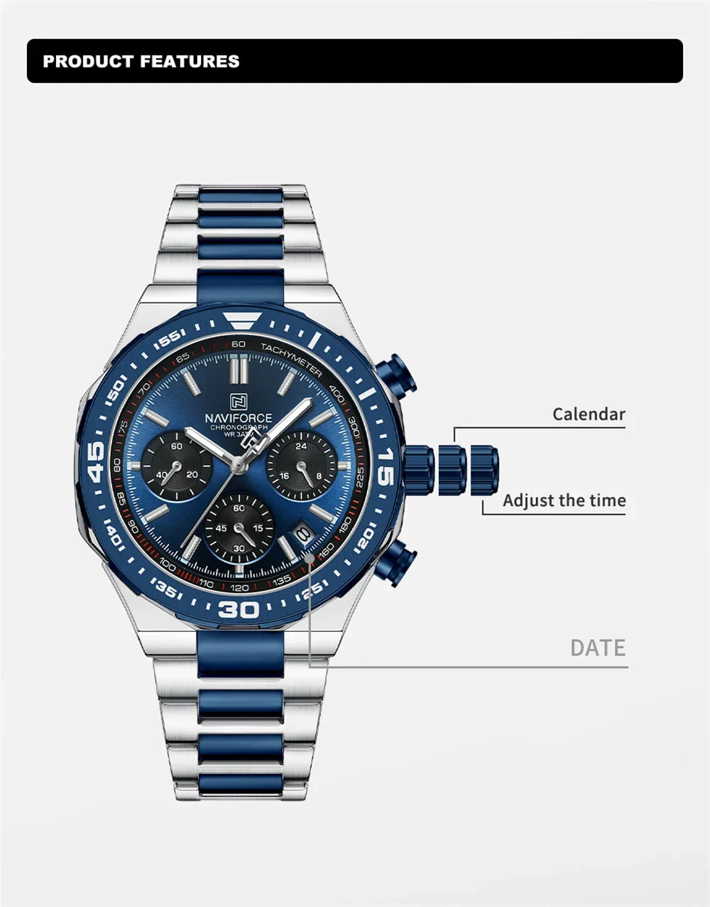 NAVIFORCE 8049 -Business Quartz Timepiece for Men