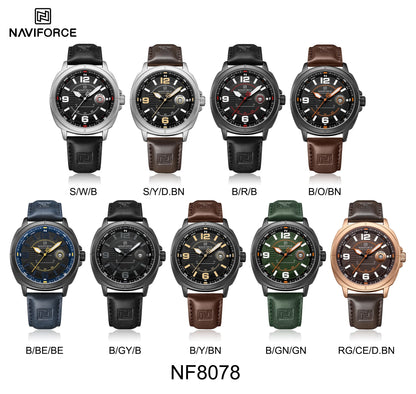 NAVIFORCE Watch 8078 New Fashion Quartz Wristwatch for Men.