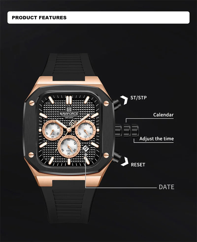 NAVIFORCE 8037-Men's Waterproof Quartz Watch