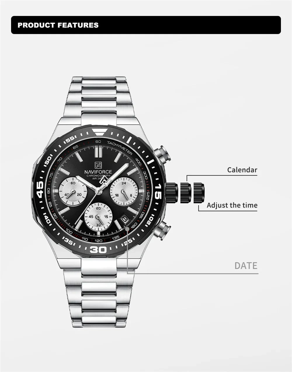 NAVIFORCE 8049 - Men's Waterproof Quartz Watch