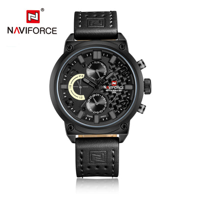 NAVIFORCE-9068 luxury leather quartz watch