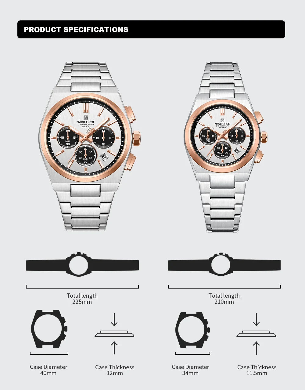 NAVIFORCE 8048 -Business Quartz Timepiece for Men