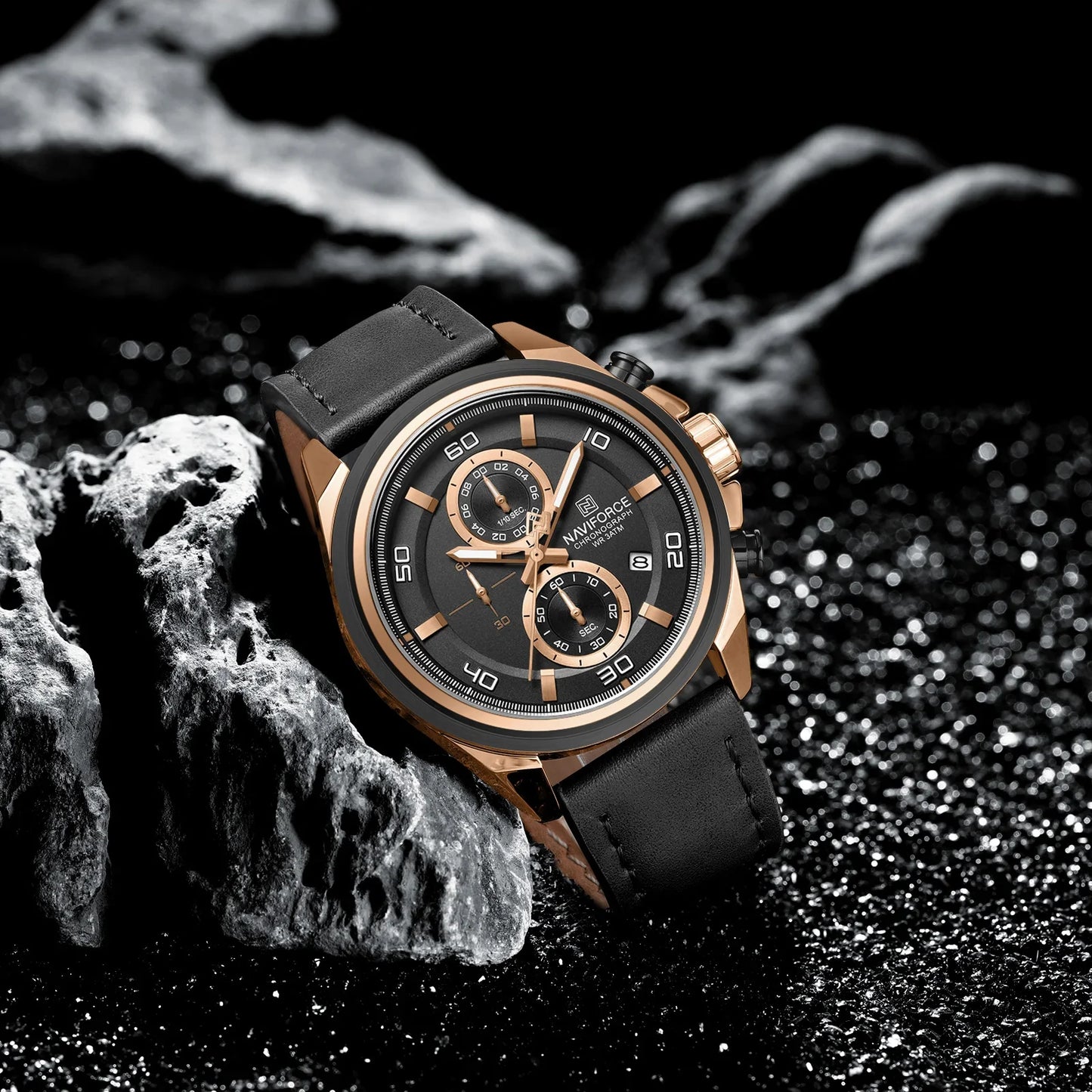 NAVIFORCE Watch 8075 Quartz Fashion Male Leather.