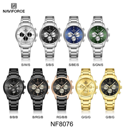 NAVIFORCE Watch 8076 Business Waterproof  Quartz Watch.