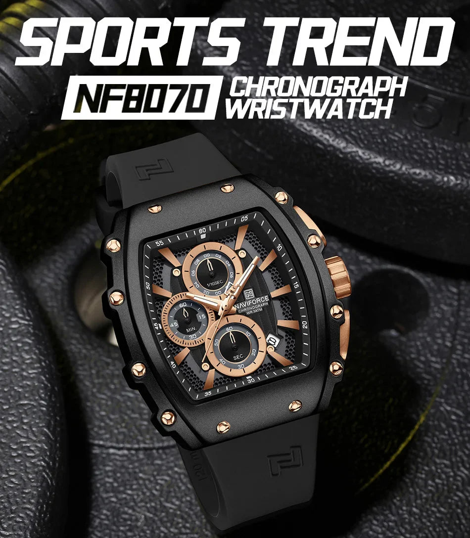 NAVIFORCE Watch 8070 Business Waterproof  Quartz Watch.