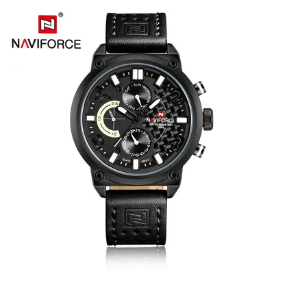 NAVIFORCE-9068 luxury leather quartz watch
