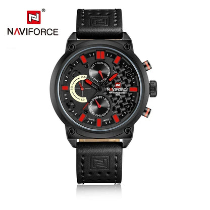 NAVIFORCE-9068 luxury leather quartz watch