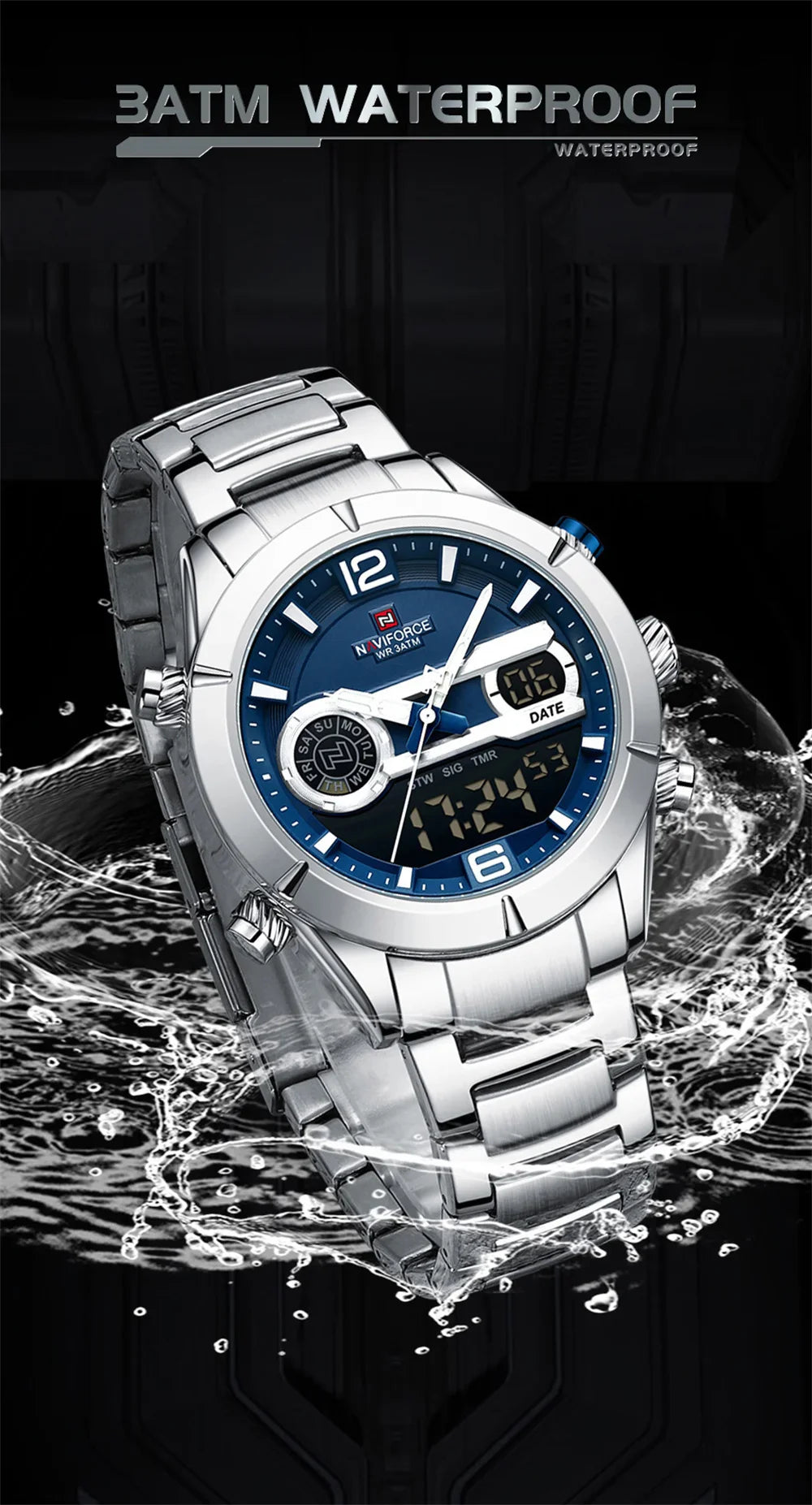 NAVIFORCE 9232-Men's Waterproof Quartz Watch