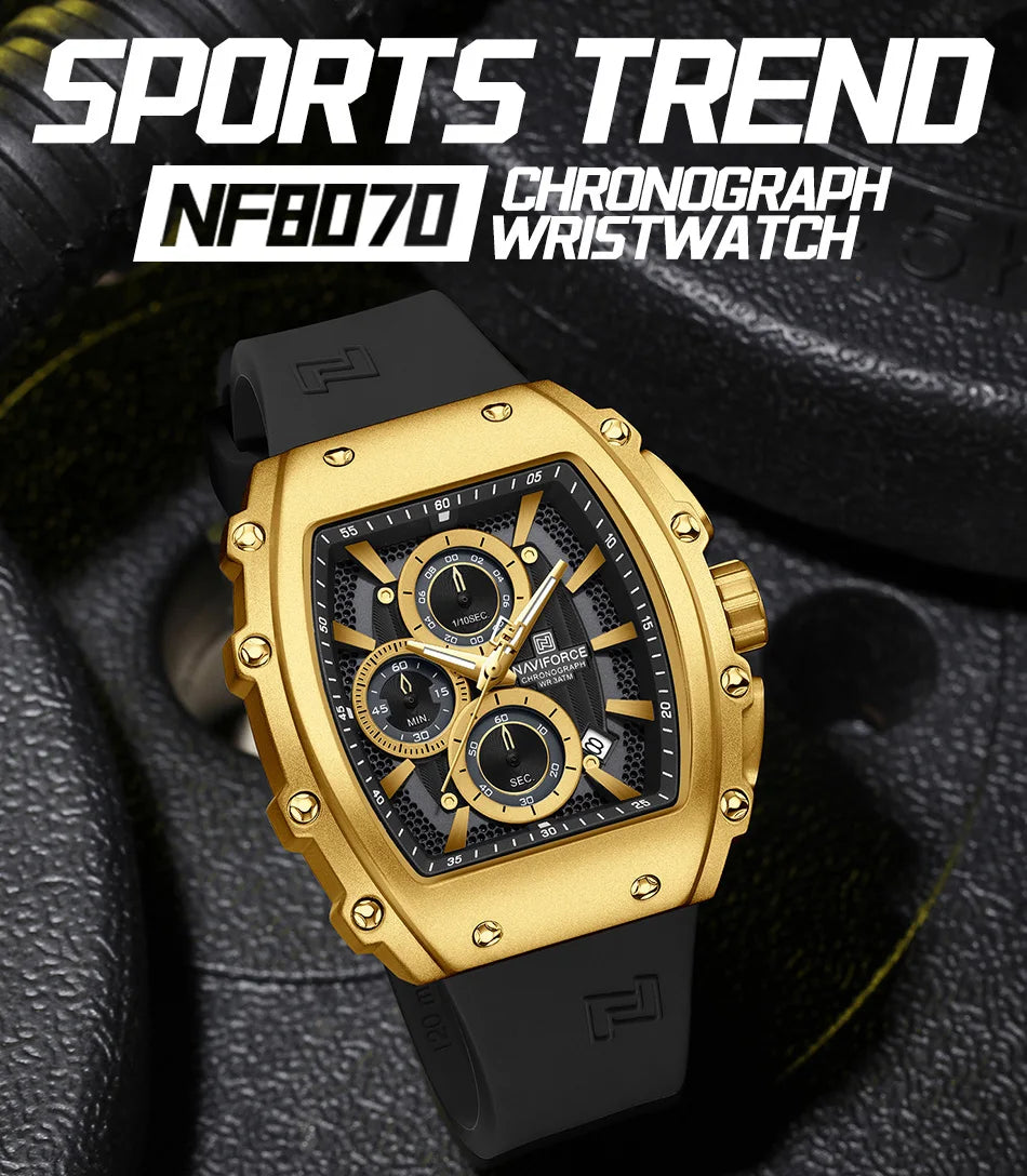 NAVIFORCE Watch 8070 Business Waterproof  Quartz Watch.