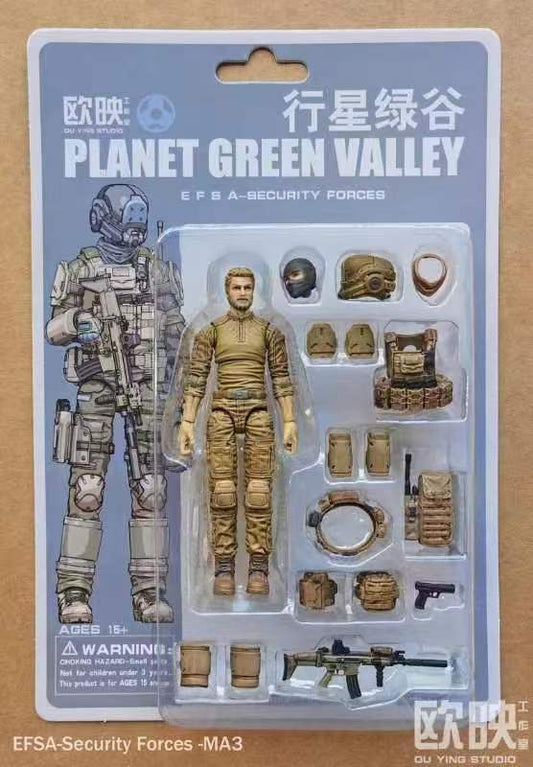 (Rare) EFSA - Security Forces Blue Wing Group - MA3 - 1/18 Action Figure By Planet Green Valley