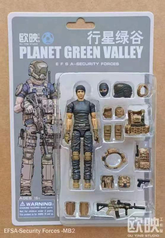 (Rare) EFSA - Security Forces Blue Wing Group - MB2 - 1/18 Action Figure By Planet Green Valley