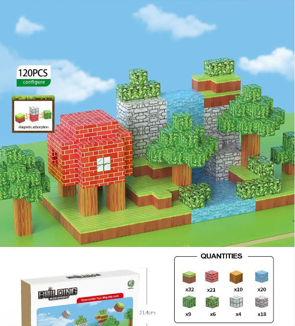 PIXEL CUBE Magnetice- [Amazon Forest] 120pcs