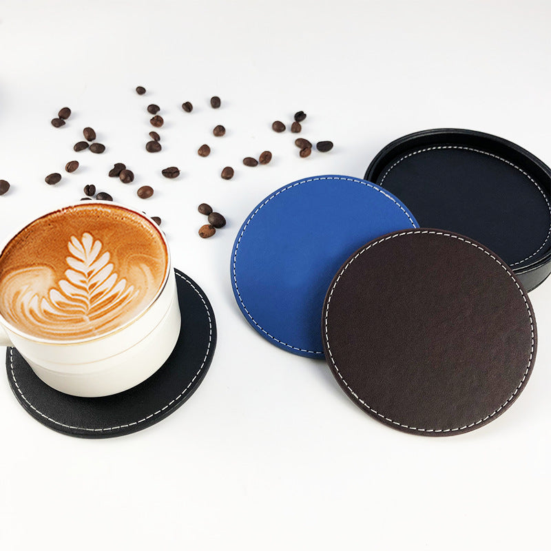 PU leather teacup mat - heat insulation and anti-scalding (round/square)