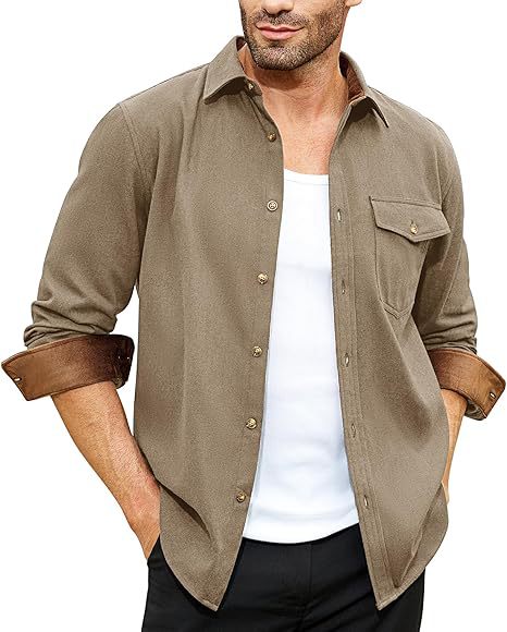 Men's Shirt - Long Sleeve Plain Neck