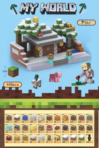 PIXEL CUBE Magnetic- [Snow Cabin] 448pcs+14dolls