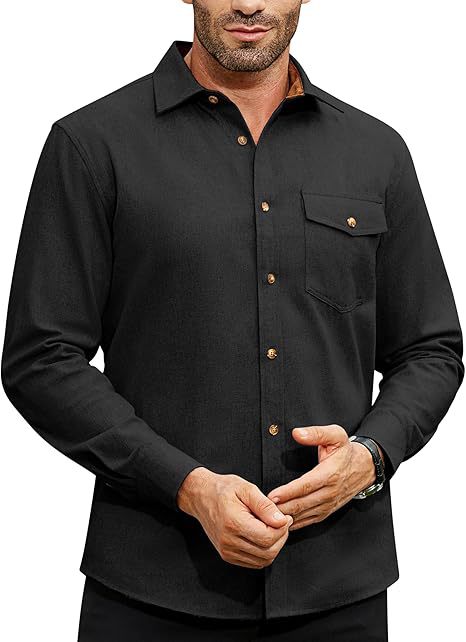 Men's Shirt - Long Sleeve Plain Neck