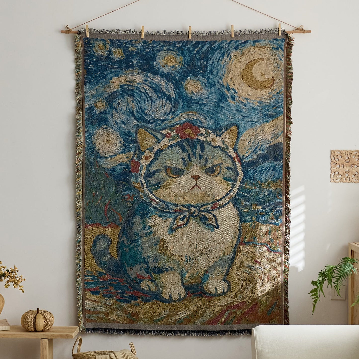 Home Decor Tapestry- Van Gogh Kitten