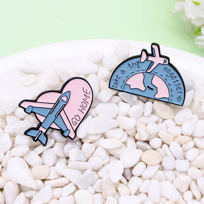 Globe Travel Enamel Pin for Backpacks  by CAVE