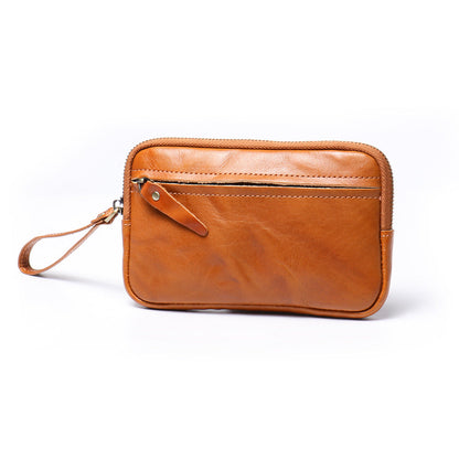 Vegetable Tanned Leather - Zipper Change Bag