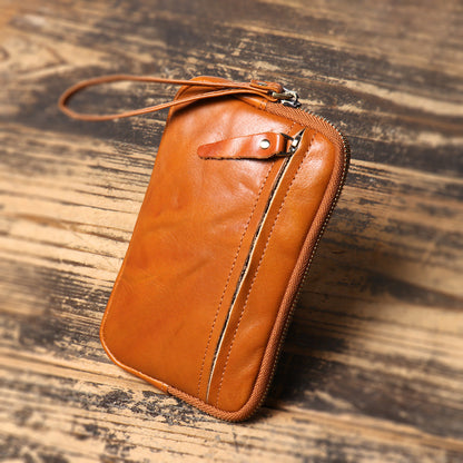 Vegetable Tanned Leather - Zipper Change Bag