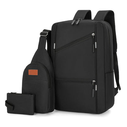 Business Backpack - Three-piece Large Capacity Nylon Computer Bag