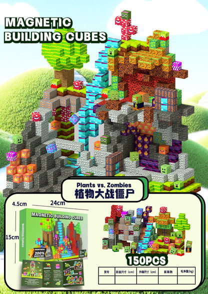 PIXEL CUBE Magnetice-[Plants vs. Zombies]-150PCS