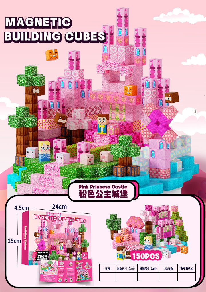 PIXEL CUBE Magnetice-[Pink Castle]-150PCS