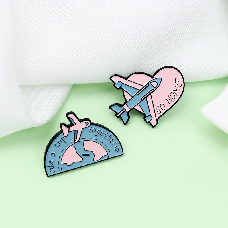 Globe Travel Enamel Pin for Backpacks  by CAVE
