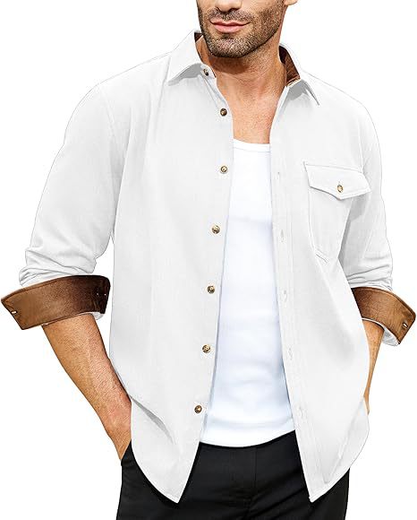 Men's Shirt - Long Sleeve Plain Neck