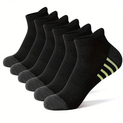 5 Pairs Pack-Men's black and white short boat socks