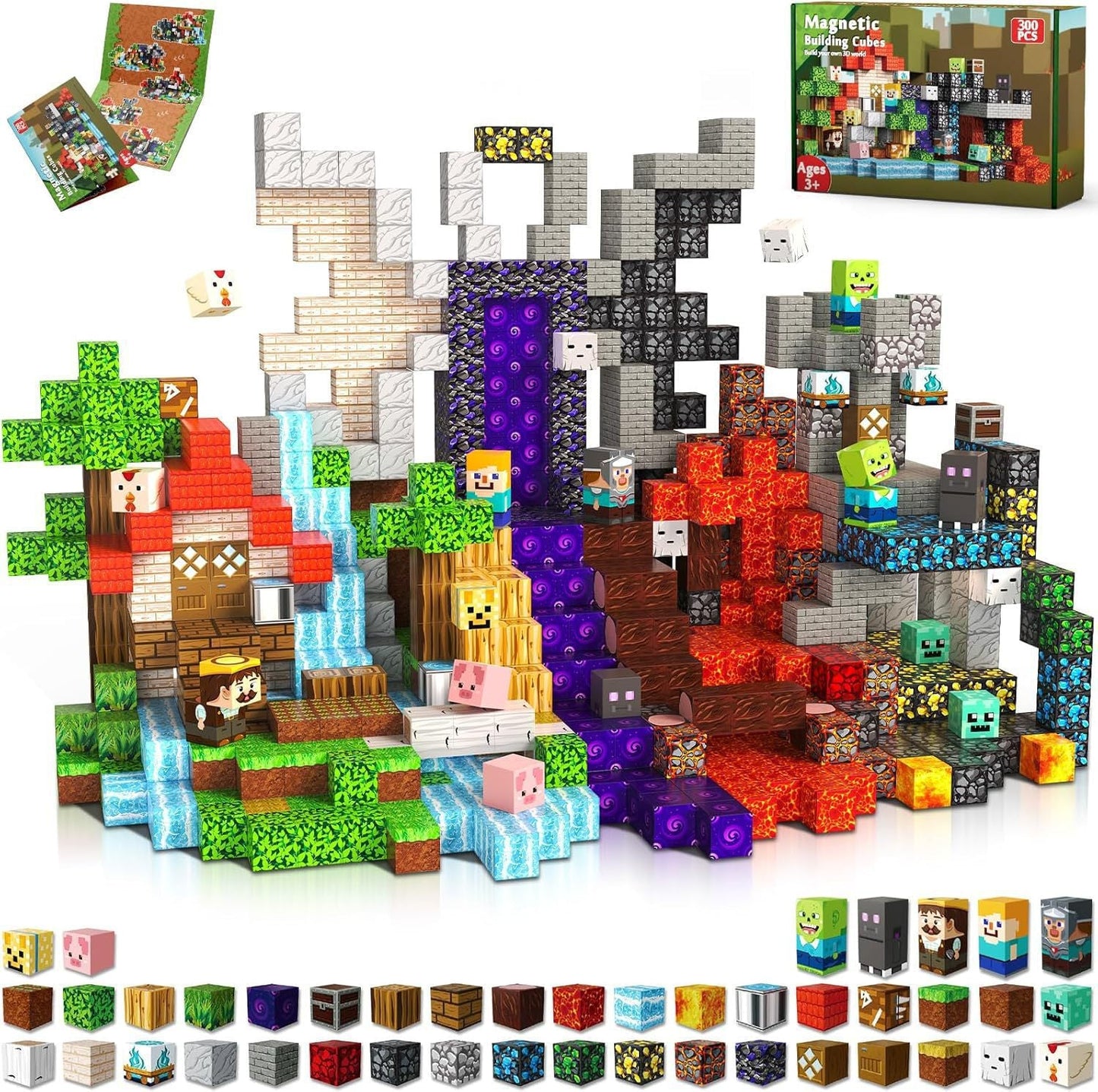PIXEL CUBE Magnetice-[Magma Forest]-300PCS
