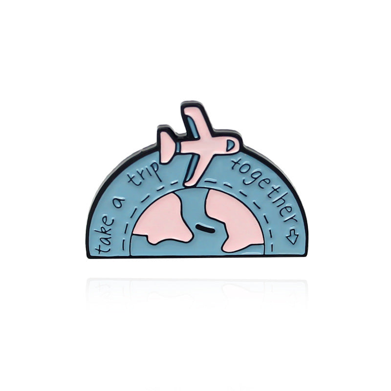 Globe Travel Enamel Pin for Backpacks  by CAVE