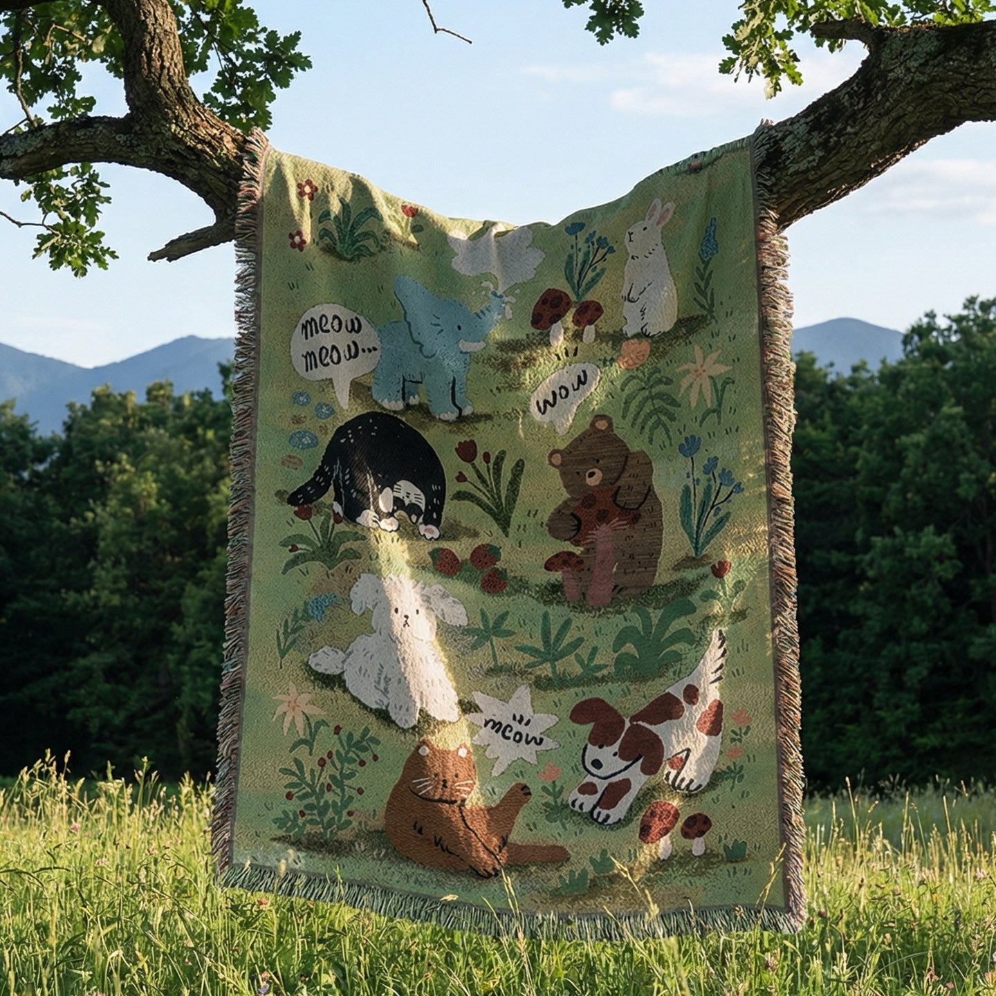 Home Decor Tapestry- Green Field Travel Notes